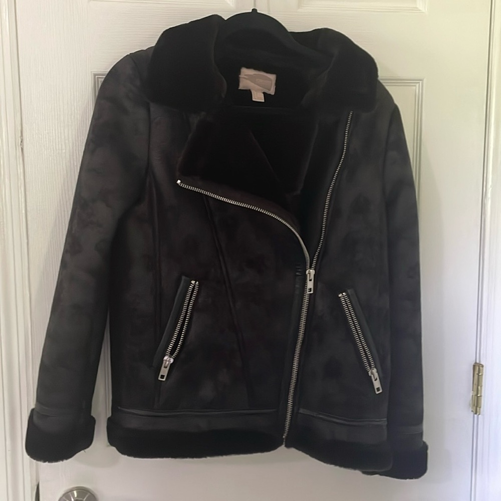 Forever 21 Faux Shearling, Leather and Suede Coat